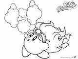 Kirby Coloring Fire Pages Printable Kids sketch template