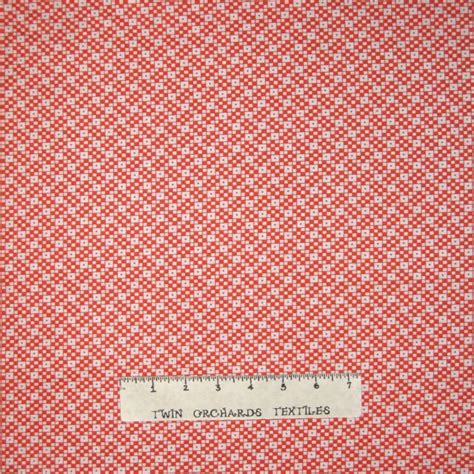 calico fabric vintage reproduction tangerine orange checker cotton