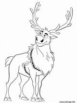Sven Coloriage Reindeer Neiges Reine Imprimé sketch template