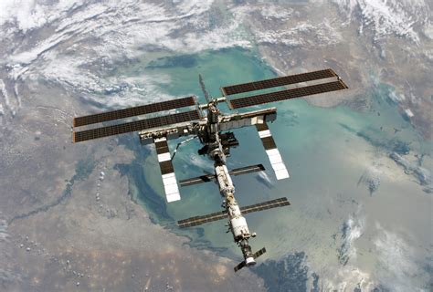 The International Space Station Passing Over The Caspian Sea Taken From