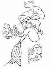 Ariel Coloring Pages Princess Mermaid Little Printable sketch template