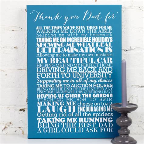 Personalised Thank You Dad Art Print By Milly Inspired