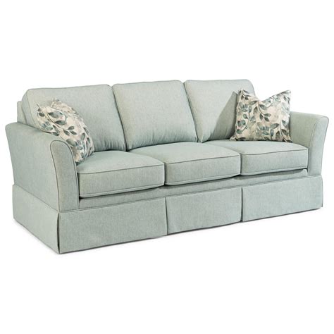 flexsteel fiona transitional skirted sofa howell furniture sofas