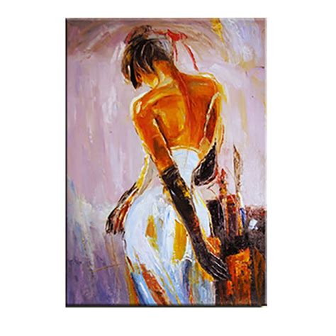 Handmade Abstract Lady Dance Oil Painting Beautiful Sexy Woman On