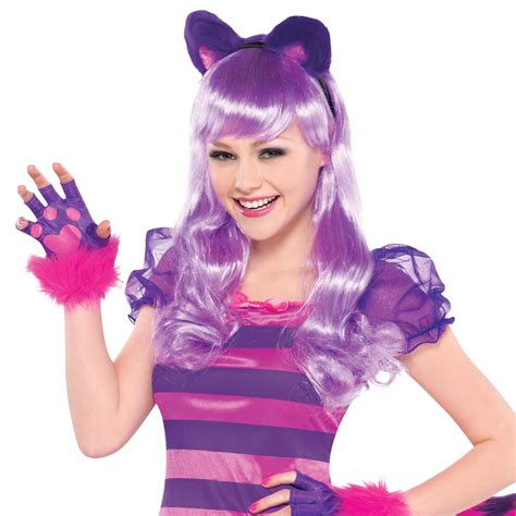 teen cheshire cat kitty halloween fancy dress costume ears tail pink wonderland ebay