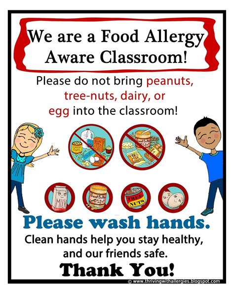 printable food allergy poster