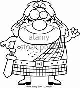 Warrior Scottish Kilt Illustrations Cartoon Getdrawings Drawing Vector Stock Man sketch template
