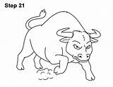 Bull Cartoon Charging Draw Drawing Angry Template Pencil sketch template