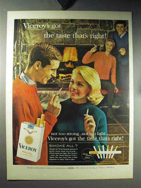 1964 Viceroy Cigarettes Ad The Taste That S Right