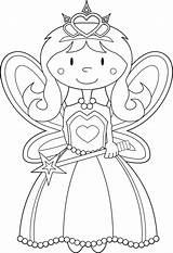 Fairy Coloring Princess Pages Kids Color Print Fairies Cartoon Simple Colouring Printable Princesses Book Realistic Woodland Printables Drawings Sheets Cute sketch template
