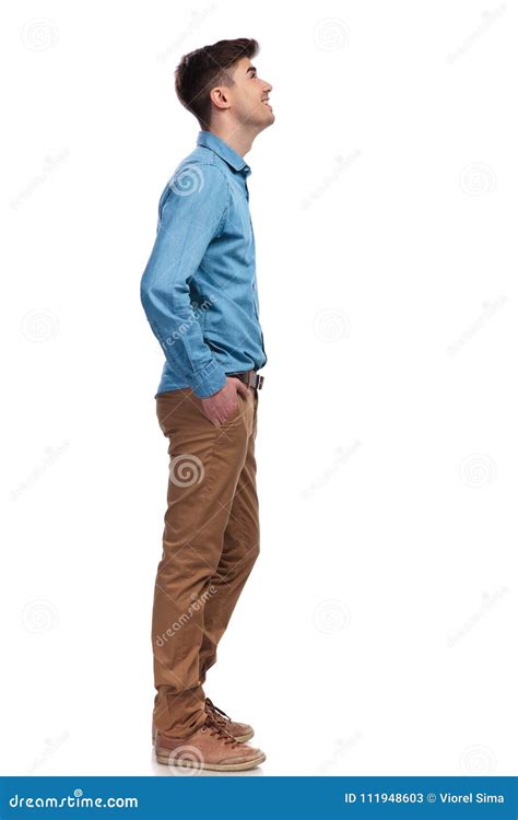 side view   casual man     stock image image  person positive