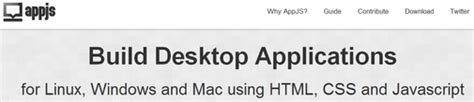 appjs build desktop applications  linux windows mac  html