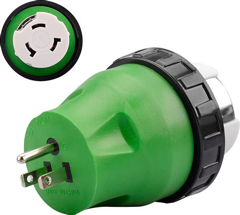 rvguard 3 prong 15 amp to 50 amp rv adapter plug with locking connector