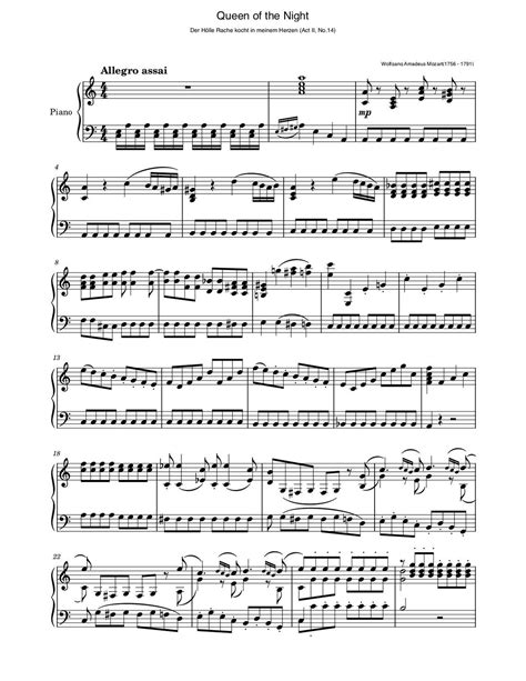 piano  sheets  magic flute full version queen  etsy