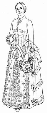 Coloring Pages Fashion Vintage Fancy Dora Dress Sketch Dolls Printable Paper Gowns Gown sketch template