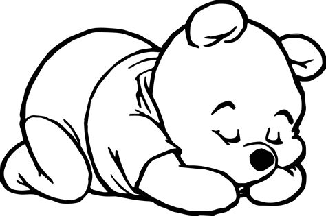 sleep baby pooh coloring pages wecoloringpagecom