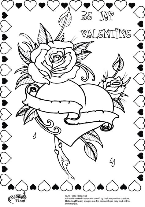 rose valentine heart coloring pages team colors