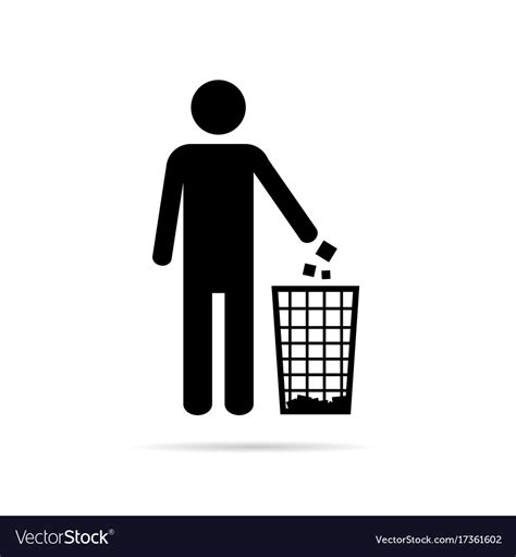 dispose trash icon  man royalty  vector image