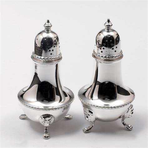 vintage sterling silver salt  pepper shakers trusted   zapffe silversmiths