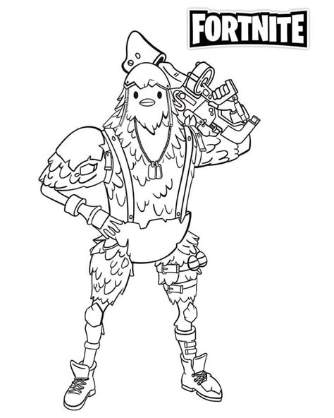 fortnite cluck coloring page coloring pages
