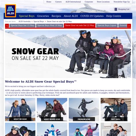 ski jackets  ski pants   skiing clothing accessories  aldi ozbargain