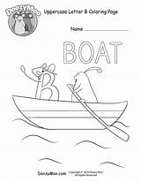 Coloring Letter Printable Uppercase Boat Cute sketch template
