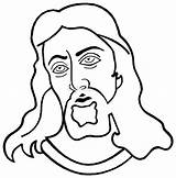 Jesus Coloring Cartoon Pages Face Drawing Tattoo Drawings Colouring Cross Clipart Books Cliparts God Holy Clip Kids Printable Book Religious sketch template