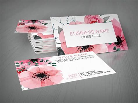 large flower business card template