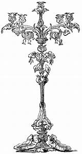 Candelabra Cliparts Candle Library Clipart Victorian Holder sketch template
