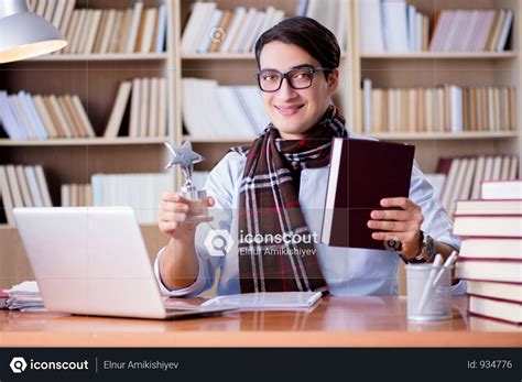 premium young writer working   library photo   png jpg