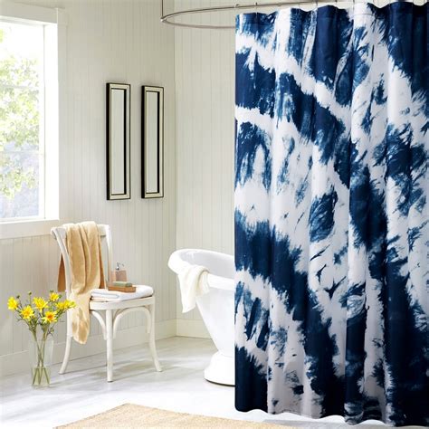printed blue mediterranean style elegant shower curtains bathroom