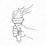 Torcia Torch Antorcha Flaming Olimpica Meşale Boyama Okul öncesi sketch template