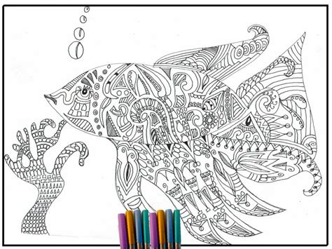 detailed fish coloring pages coloring home