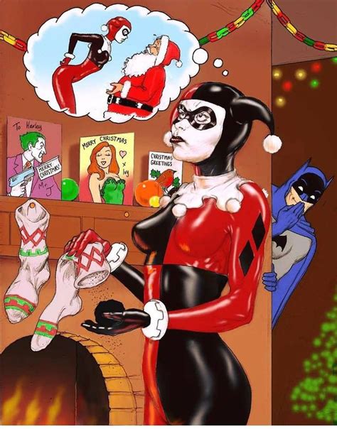 harley being pranked by batman on christmas lol anime