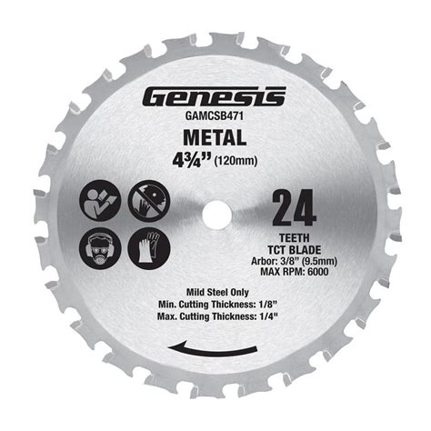 Genesis 4 3 4 In Metal Cutting Saw Blade Gamcsb471 The