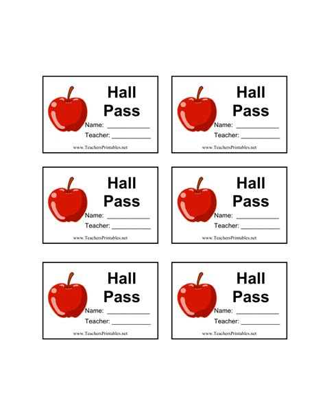 hall pass template apple  printable  templateroller