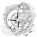 Compass Nautical Drawing Tattoo Getdrawings sketch template