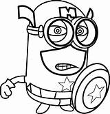 Minion Coloring Pages Captain America Printable Minions Angry Kids Color Print Wecoloringpage Categories Template Coloringonly sketch template