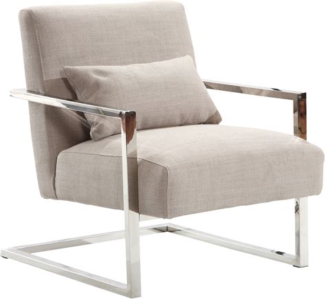 skyline modern gray linen  steel accent chair  armen living