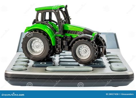 tractor en calculator stock foto afbeelding bestaande uit benzine