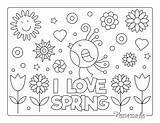 Coloring Spring Pages Printable Color Easy sketch template