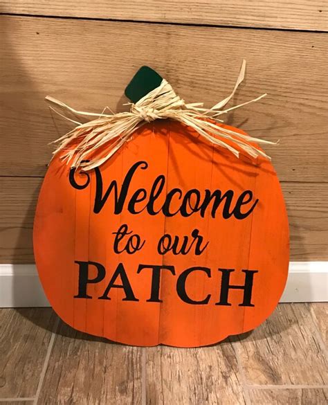 patch pumpkin sign etsy
