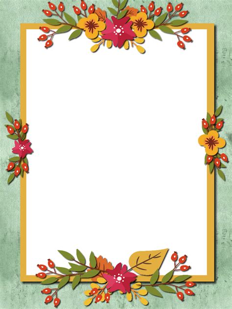autumn frame png colorful borders design borders  paper floral