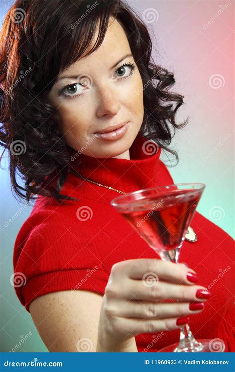 A Beautiful Young Woman With Martini Stock Image Image Of Beauty