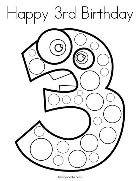 happy  birthday coloring page twisty noodle