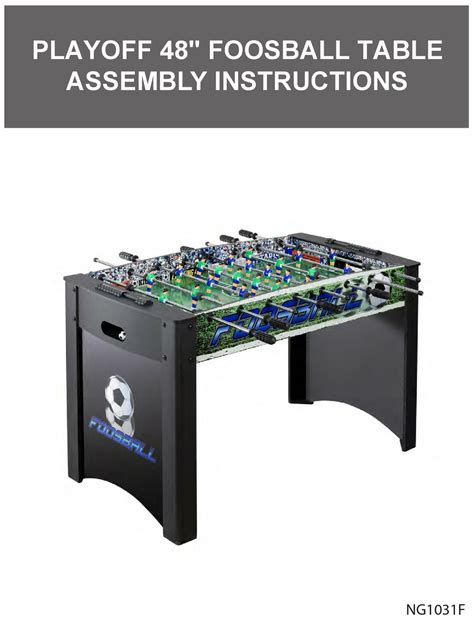 bluewave playoff  foosball table assembly instructions manual   manualslib