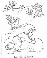 Coloring Winter Pages Kids Seasons Snowballs Season Making Activity Snow Snowman Snowball Printable Preschool Printables sketch template