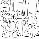 Teddy Bear Colouring Nursery Cute Coloring Pages Printable Print Seipp Dave Drawn Gif sketch template