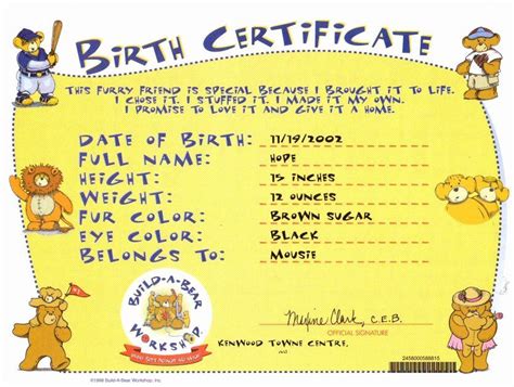 build  bear birth certificate template blank fresh index  cdn