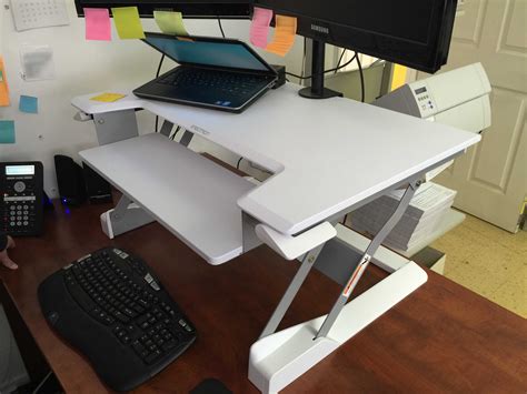 review sit stand desktop workstation  transform  desk